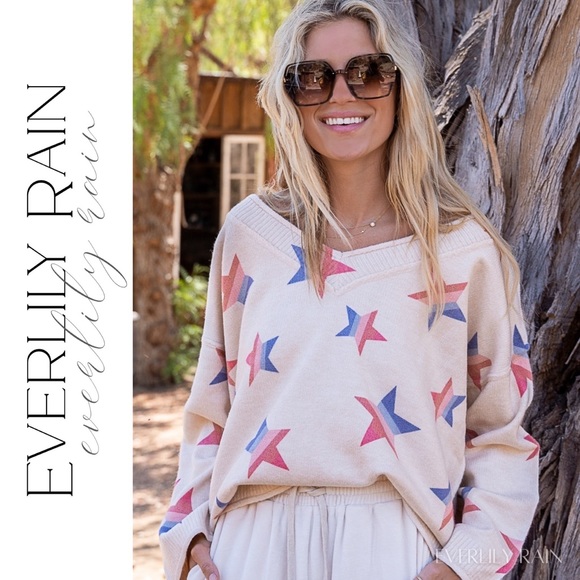 POL Star Print Sweater - Picture 10 of 14